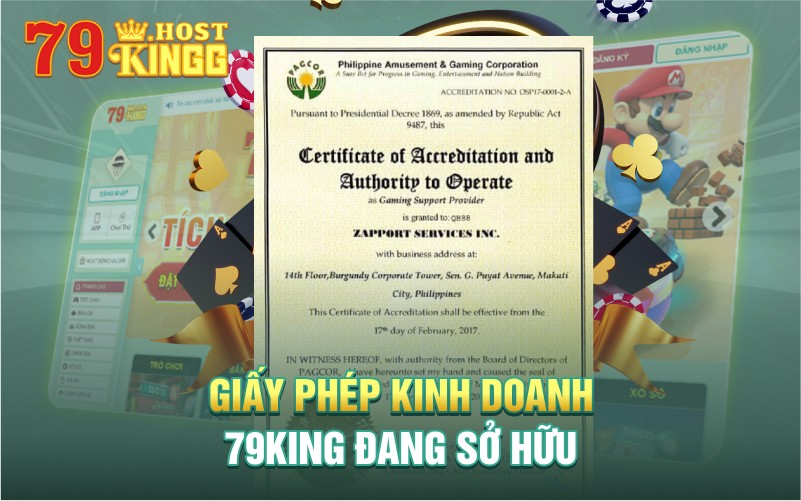 Giấy phép kinh doanh 79KING đang sở hữu